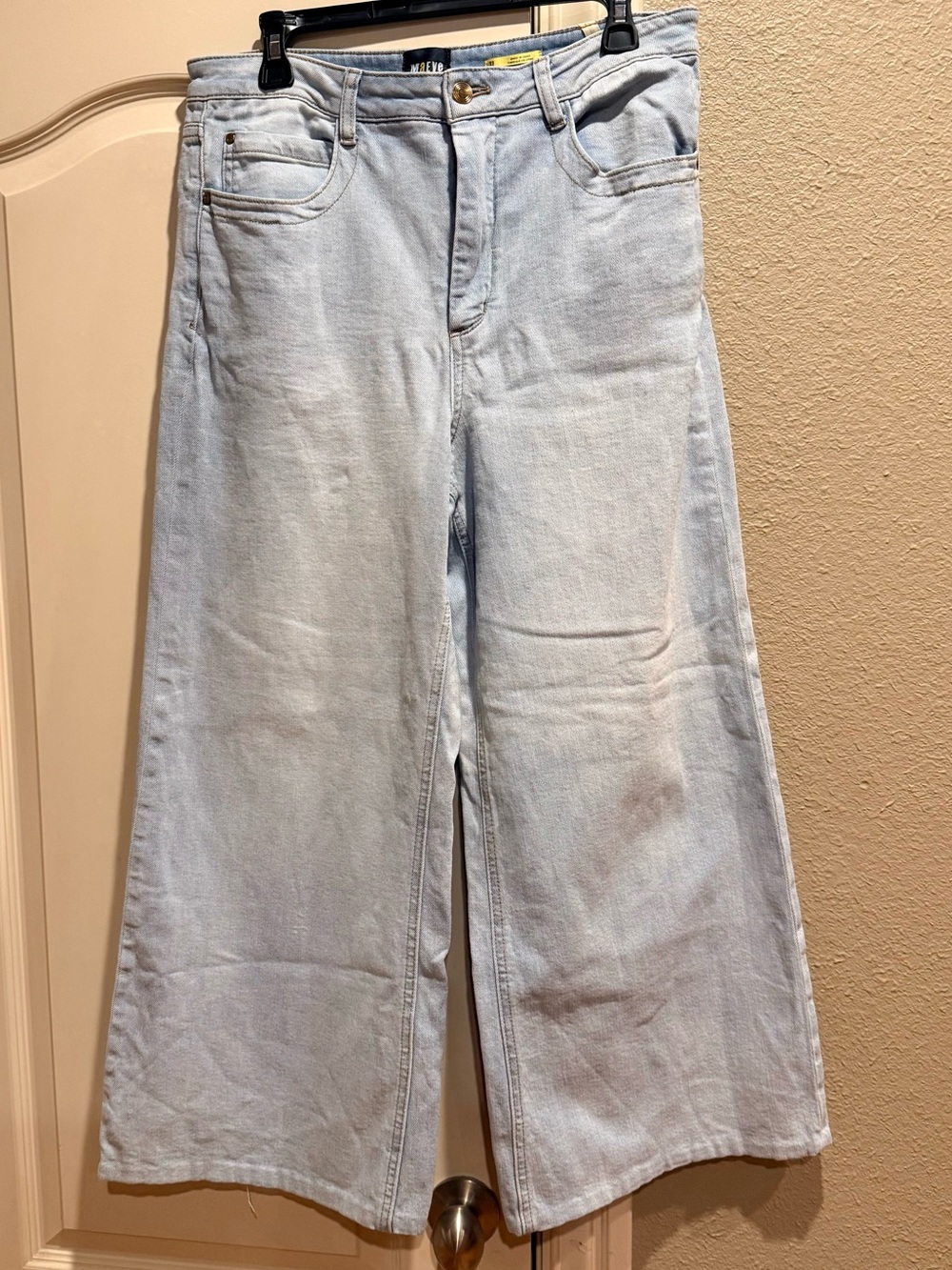 Anthropologie by Maeve High Rise Wide Leg Light Denim Jeans